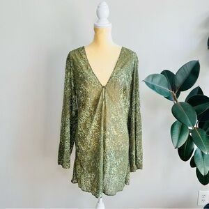 Victoria’s Secret Green Leopard Print Sheer Coverup